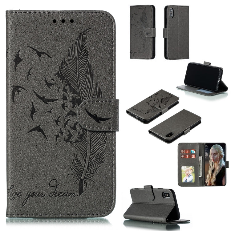 Feather Pattern Litchi Texture Horizontal Flip Leather Case with Wallet & Holder & Card Slots, For iPhone SE 2022 / SE 2020 / 8 / 7, For iPhone 7 Plus / 8 Plus, For iPhone 11 Pro, For iPhone 11, For iPhone 11 Pro Max, For iPhone XS /X, For iPhone XR���...