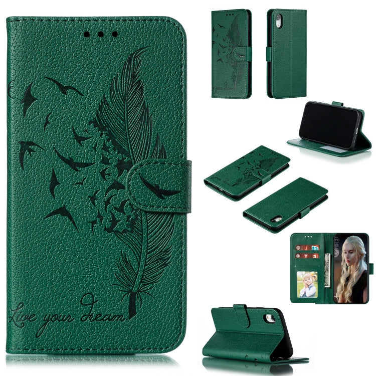 Feather Pattern Litchi Texture Horizontal Flip Leather Case with Wallet & Holder & Card Slots, For iPhone SE 2022 / SE 2020 / 8 / 7, For iPhone 7 Plus / 8 Plus, For iPhone 11 Pro, For iPhone 11, For iPhone 11 Pro Max, For iPhone XS /X, For iPhone XR���...
