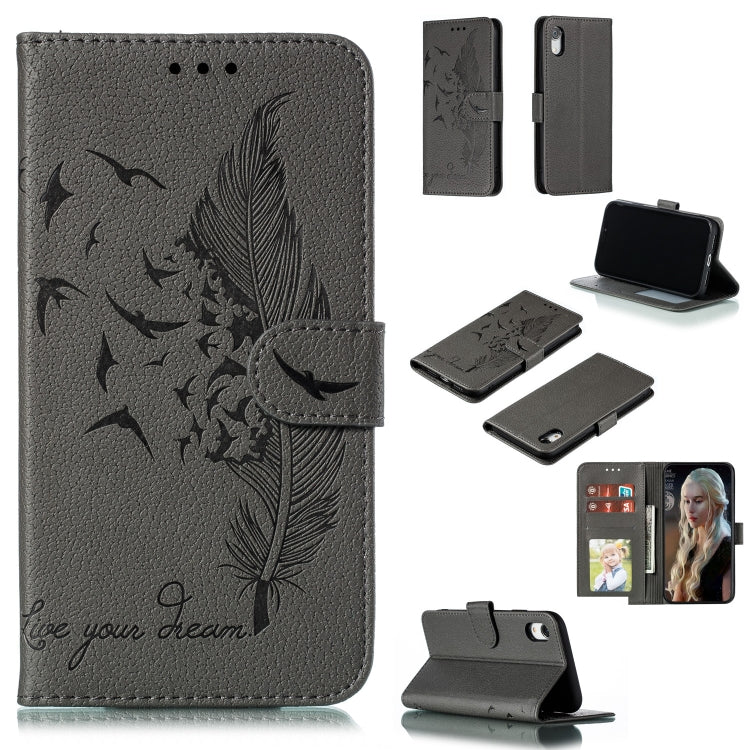 Feather Pattern Litchi Texture Horizontal Flip Leather Case with Wallet & Holder & Card Slots, For iPhone SE 2022 / SE 2020 / 8 / 7, For iPhone 7 Plus / 8 Plus, For iPhone 11 Pro, For iPhone 11, For iPhone 11 Pro Max, For iPhone XS /X, For iPhone XR���...