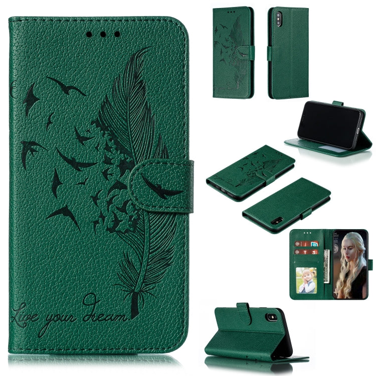 Feather Pattern Litchi Texture Horizontal Flip Leather Case with Wallet & Holder & Card Slots, For iPhone SE 2022 / SE 2020 / 8 / 7, For iPhone 7 Plus / 8 Plus, For iPhone 11 Pro, For iPhone 11, For iPhone 11 Pro Max, For iPhone XS /X, For iPhone XR���...