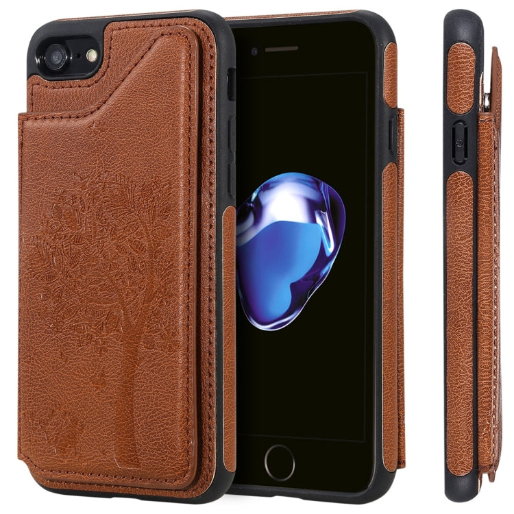 Cat Tree Embossing Pattern Shockproof Protective Case with Card Slots & Photo Frame, For iPhone 6 Plus, For iPhone 6, For iPhone 7 / 8, For iPhone 7 Plus / 8 Plus, For iPhone X, For iPhone XR, For iPhone XS Max, For iPhone XS, For iPhone 11 Pro��������...
