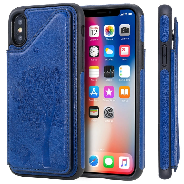 Cat Tree Embossing Pattern Shockproof Protective Case with Card Slots & Photo Frame, For iPhone 6 Plus, For iPhone 6, For iPhone 7 / 8, For iPhone 7 Plus / 8 Plus, For iPhone X, For iPhone XR, For iPhone XS Max, For iPhone XS, For iPhone 11 Pro��������...