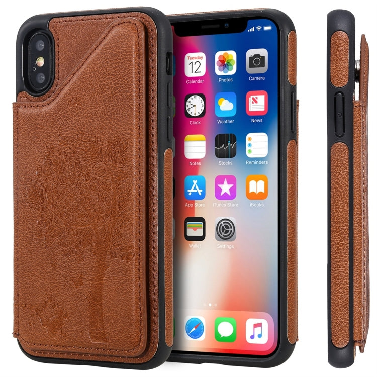 Cat Tree Embossing Pattern Shockproof Protective Case with Card Slots & Photo Frame, For iPhone 6 Plus, For iPhone 6, For iPhone 7 / 8, For iPhone 7 Plus / 8 Plus, For iPhone X, For iPhone XR, For iPhone XS Max, For iPhone XS, For iPhone 11 Pro��������...