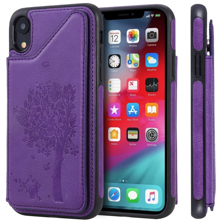 Cat Tree Embossing Pattern Shockproof Protective Case with Card Slots & Photo Frame, For iPhone 6 Plus, For iPhone 6, For iPhone 7 / 8, For iPhone 7 Plus / 8 Plus, For iPhone X, For iPhone XR, For iPhone XS Max, For iPhone XS, For iPhone 11 Pro��������...