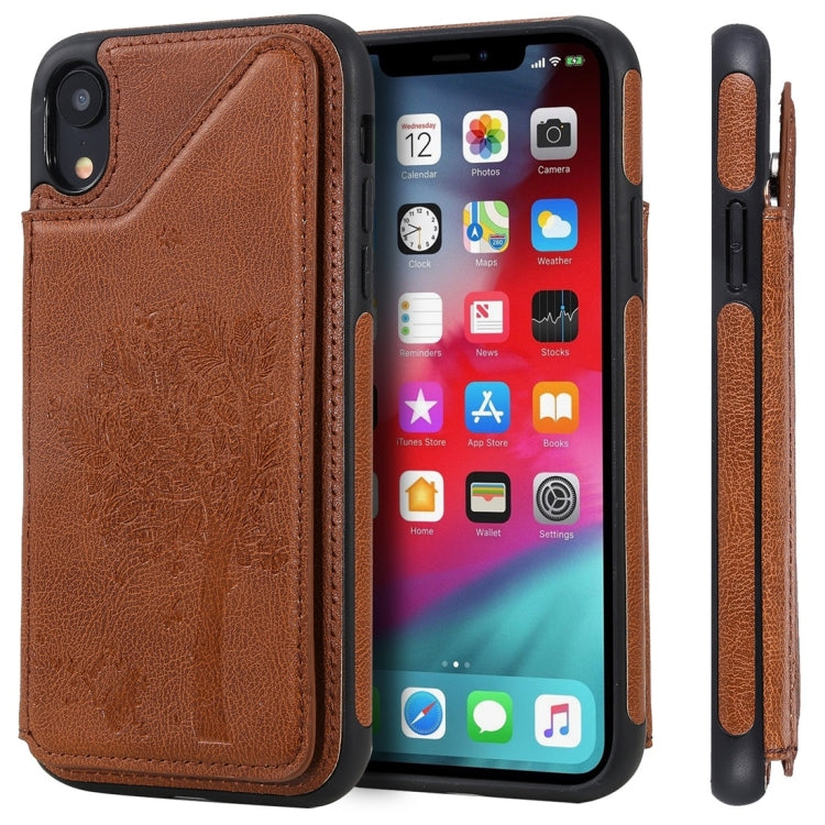 Cat Tree Embossing Pattern Shockproof Protective Case with Card Slots & Photo Frame, For iPhone 6 Plus, For iPhone 6, For iPhone 7 / 8, For iPhone 7 Plus / 8 Plus, For iPhone X, For iPhone XR, For iPhone XS Max, For iPhone XS, For iPhone 11 Pro��������...