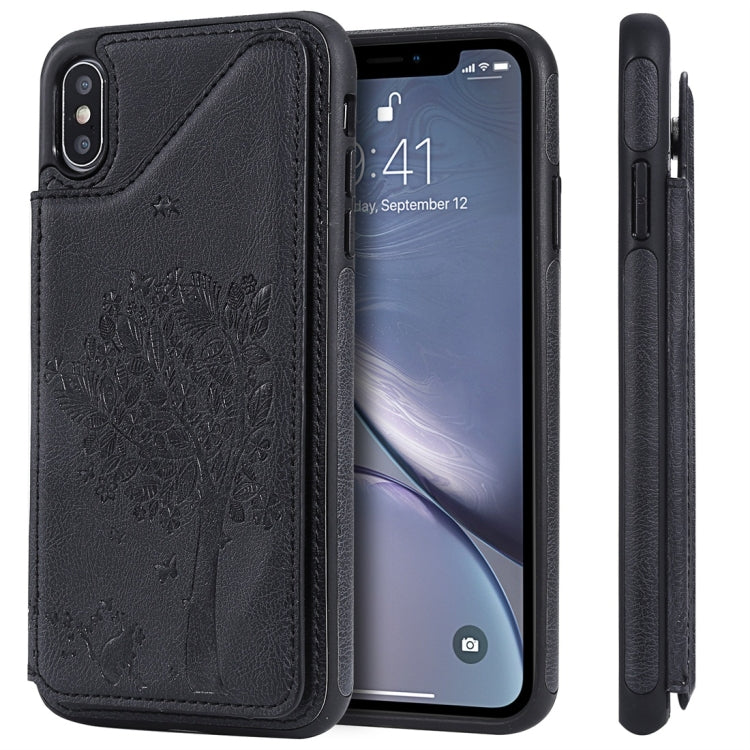Cat Tree Embossing Pattern Shockproof Protective Case with Card Slots & Photo Frame, For iPhone 6 Plus, For iPhone 6, For iPhone 7 / 8, For iPhone 7 Plus / 8 Plus, For iPhone X, For iPhone XR, For iPhone XS Max, For iPhone XS, For iPhone 11 Pro��������...