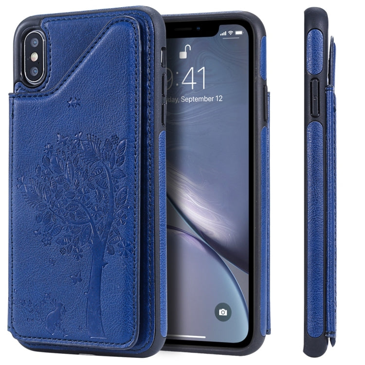 Cat Tree Embossing Pattern Shockproof Protective Case with Card Slots & Photo Frame, For iPhone 6 Plus, For iPhone 6, For iPhone 7 / 8, For iPhone 7 Plus / 8 Plus, For iPhone X, For iPhone XR, For iPhone XS Max, For iPhone XS, For iPhone 11 Pro��������...