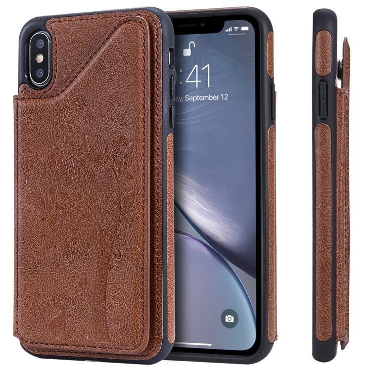 Cat Tree Embossing Pattern Shockproof Protective Case with Card Slots & Photo Frame, For iPhone 6 Plus, For iPhone 6, For iPhone 7 / 8, For iPhone 7 Plus / 8 Plus, For iPhone X, For iPhone XR, For iPhone XS Max, For iPhone XS, For iPhone 11 Pro��������...