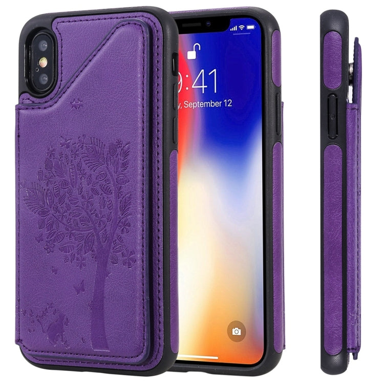 Cat Tree Embossing Pattern Shockproof Protective Case with Card Slots & Photo Frame, For iPhone 6 Plus, For iPhone 6, For iPhone 7 / 8, For iPhone 7 Plus / 8 Plus, For iPhone X, For iPhone XR, For iPhone XS Max, For iPhone XS, For iPhone 11 Pro��������...