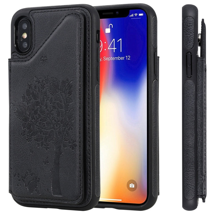 Cat Tree Embossing Pattern Shockproof Protective Case with Card Slots & Photo Frame, For iPhone 6 Plus, For iPhone 6, For iPhone 7 / 8, For iPhone 7 Plus / 8 Plus, For iPhone X, For iPhone XR, For iPhone XS Max, For iPhone XS, For iPhone 11 Pro��������...