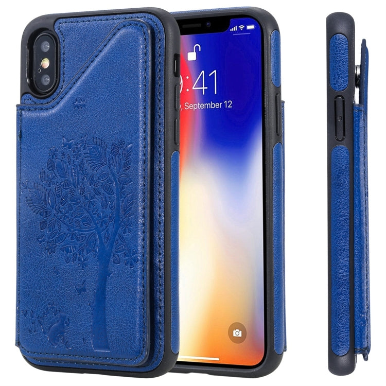 Cat Tree Embossing Pattern Shockproof Protective Case with Card Slots & Photo Frame, For iPhone 6 Plus, For iPhone 6, For iPhone 7 / 8, For iPhone 7 Plus / 8 Plus, For iPhone X, For iPhone XR, For iPhone XS Max, For iPhone XS, For iPhone 11 Pro��������...