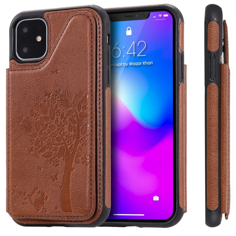 Cat Tree Embossing Pattern Shockproof Protective Case with Card Slots & Photo Frame, For iPhone 6 Plus, For iPhone 6, For iPhone 7 / 8, For iPhone 7 Plus / 8 Plus, For iPhone X, For iPhone XR, For iPhone XS Max, For iPhone XS, For iPhone 11 Pro��������...