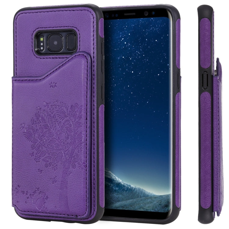 Cat Tree Embossing Pattern Shockproof Protective Case with Card Slots & Photo Frame, For Galaxy S8, For Galaxy S8+, For Galaxy S9, For Galaxy S9+, For Galaxy S10 5G, For Galaxy S10e, For Galaxy S10, For Galaxy S10+