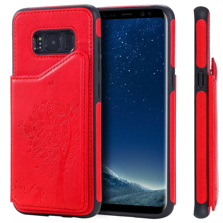 Cat Tree Embossing Pattern Shockproof Protective Case with Card Slots & Photo Frame, For Galaxy S8, For Galaxy S8+, For Galaxy S9, For Galaxy S9+, For Galaxy S10 5G, For Galaxy S10e, For Galaxy S10, For Galaxy S10+