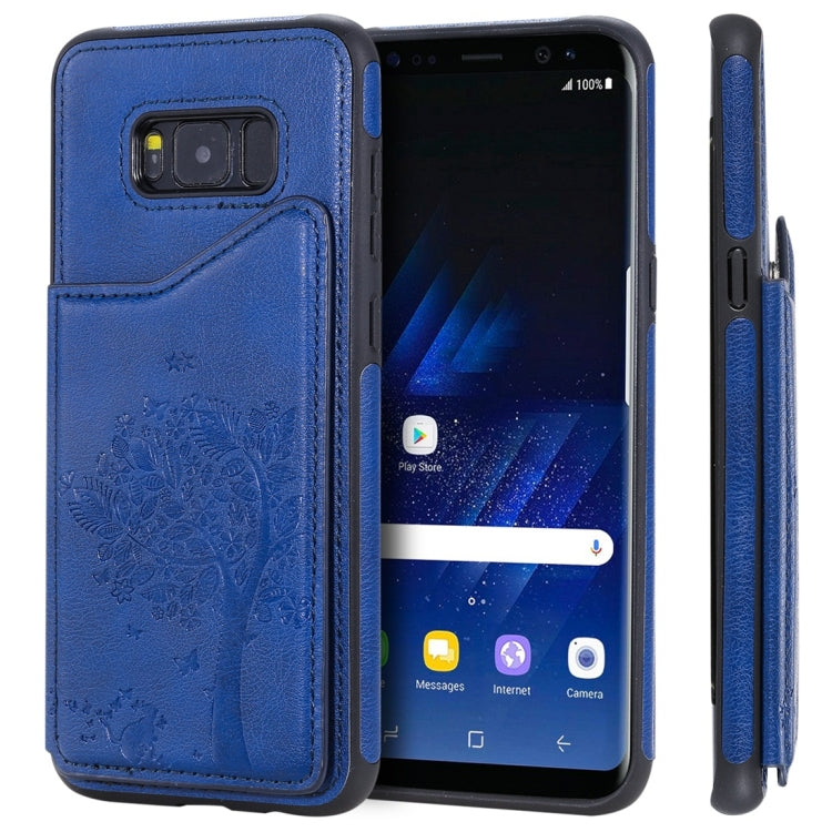 Cat Tree Embossing Pattern Shockproof Protective Case with Card Slots & Photo Frame, For Galaxy S8, For Galaxy S8+, For Galaxy S9, For Galaxy S9+, For Galaxy S10 5G, For Galaxy S10e, For Galaxy S10, For Galaxy S10+