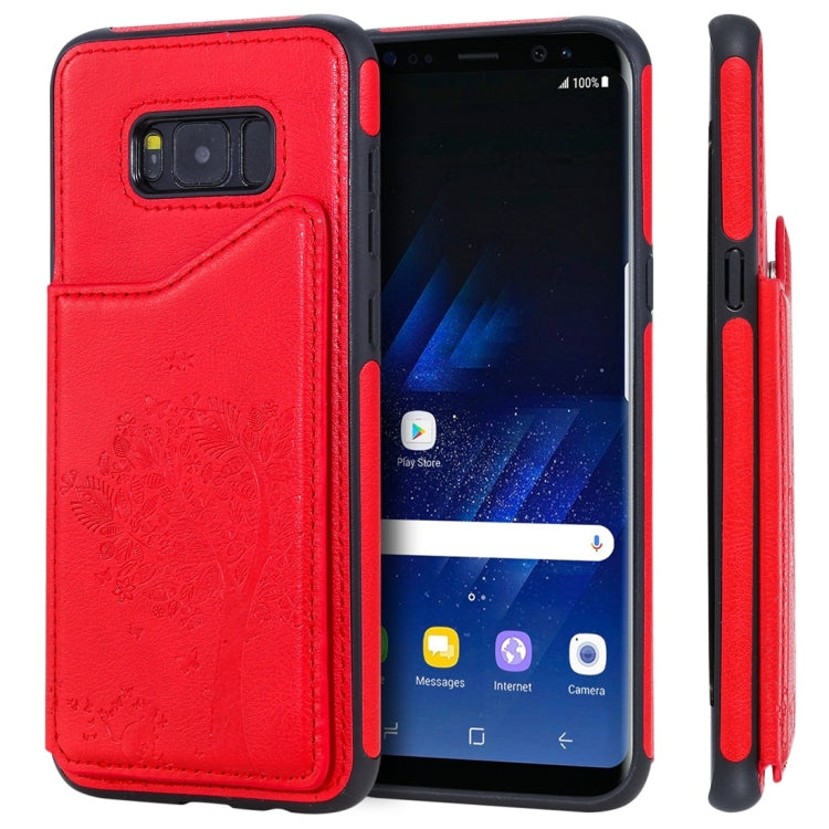 Cat Tree Embossing Pattern Shockproof Protective Case with Card Slots & Photo Frame, For Galaxy S8, For Galaxy S8+, For Galaxy S9, For Galaxy S9+, For Galaxy S10 5G, For Galaxy S10e, For Galaxy S10, For Galaxy S10+