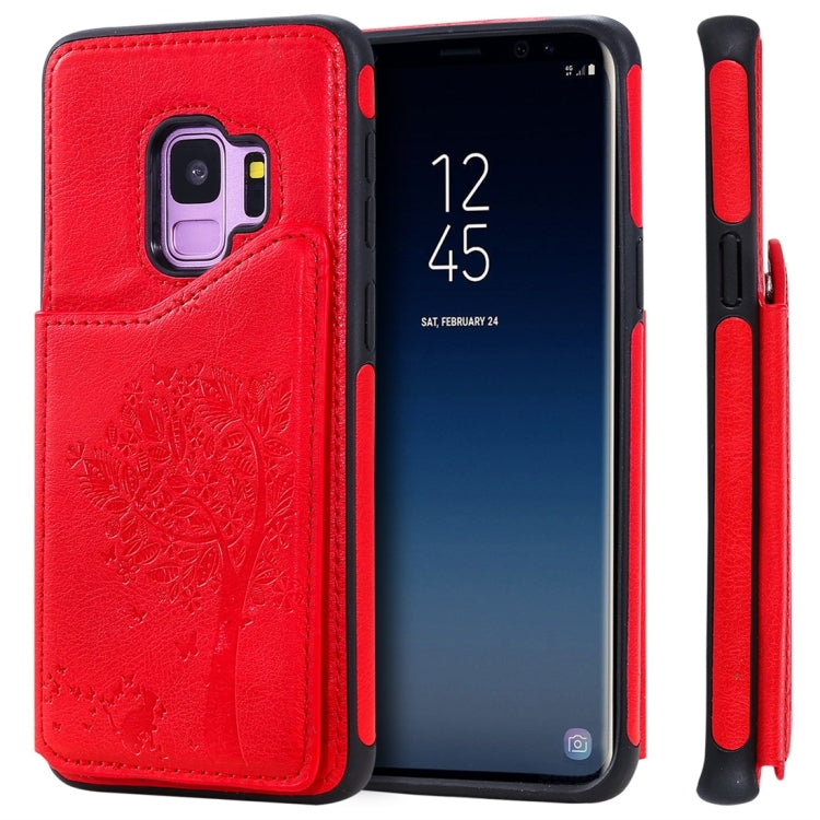 Cat Tree Embossing Pattern Shockproof Protective Case with Card Slots & Photo Frame, For Galaxy S8, For Galaxy S8+, For Galaxy S9, For Galaxy S9+, For Galaxy S10 5G, For Galaxy S10e, For Galaxy S10, For Galaxy S10+