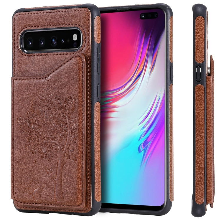 Cat Tree Embossing Pattern Shockproof Protective Case with Card Slots & Photo Frame, For Galaxy S8, For Galaxy S8+, For Galaxy S9, For Galaxy S9+, For Galaxy S10 5G, For Galaxy S10e, For Galaxy S10, For Galaxy S10+