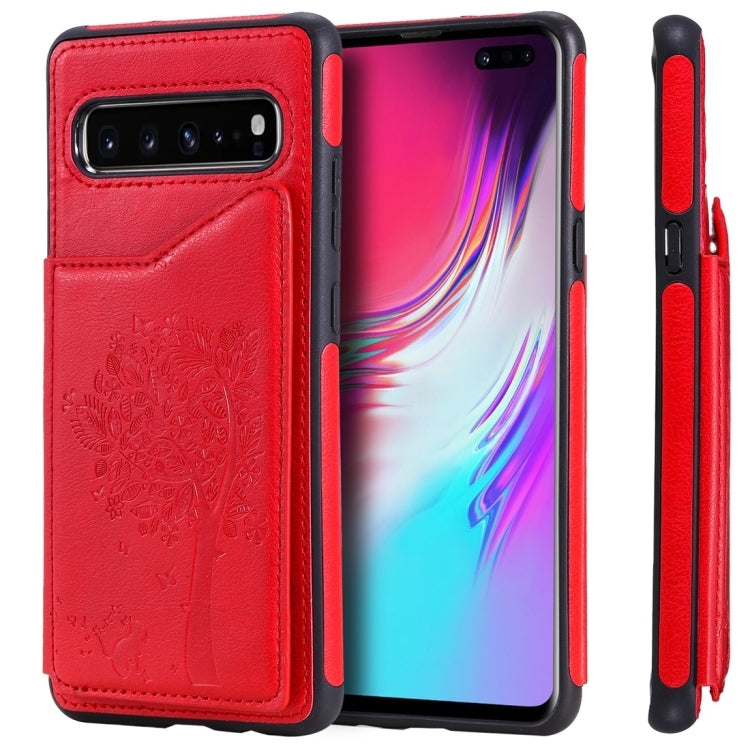 Cat Tree Embossing Pattern Shockproof Protective Case with Card Slots & Photo Frame, For Galaxy S8, For Galaxy S8+, For Galaxy S9, For Galaxy S9+, For Galaxy S10 5G, For Galaxy S10e, For Galaxy S10, For Galaxy S10+