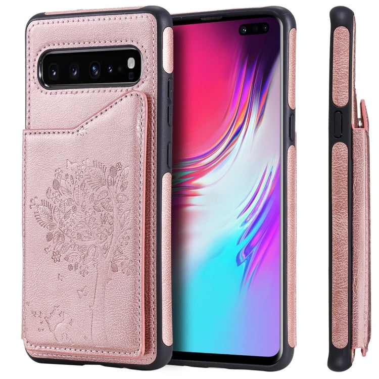 Cat Tree Embossing Pattern Shockproof Protective Case with Card Slots & Photo Frame, For Galaxy S8, For Galaxy S8+, For Galaxy S9, For Galaxy S9+, For Galaxy S10 5G, For Galaxy S10e, For Galaxy S10, For Galaxy S10+