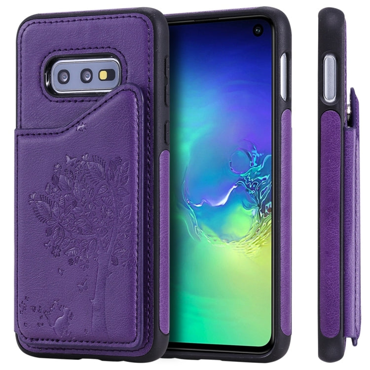 Cat Tree Embossing Pattern Shockproof Protective Case with Card Slots & Photo Frame, For Galaxy S8, For Galaxy S8+, For Galaxy S9, For Galaxy S9+, For Galaxy S10 5G, For Galaxy S10e, For Galaxy S10, For Galaxy S10+