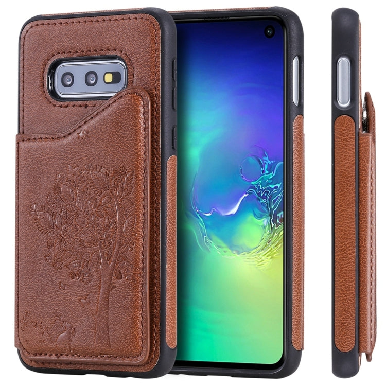 Cat Tree Embossing Pattern Shockproof Protective Case with Card Slots & Photo Frame, For Galaxy S8, For Galaxy S8+, For Galaxy S9, For Galaxy S9+, For Galaxy S10 5G, For Galaxy S10e, For Galaxy S10, For Galaxy S10+