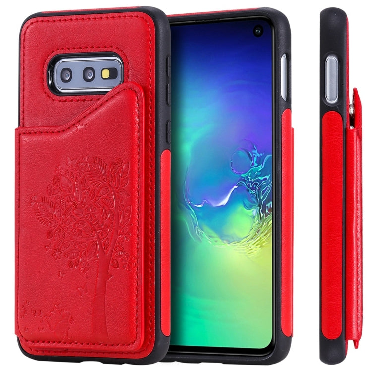 Cat Tree Embossing Pattern Shockproof Protective Case with Card Slots & Photo Frame, For Galaxy S8, For Galaxy S8+, For Galaxy S9, For Galaxy S9+, For Galaxy S10 5G, For Galaxy S10e, For Galaxy S10, For Galaxy S10+