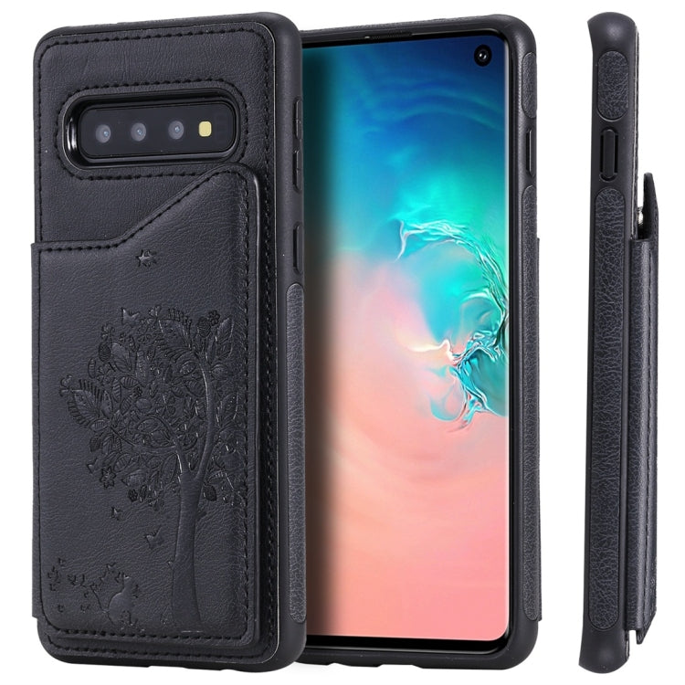 Cat Tree Embossing Pattern Shockproof Protective Case with Card Slots & Photo Frame, For Galaxy S8, For Galaxy S8+, For Galaxy S9, For Galaxy S9+, For Galaxy S10 5G, For Galaxy S10e, For Galaxy S10, For Galaxy S10+