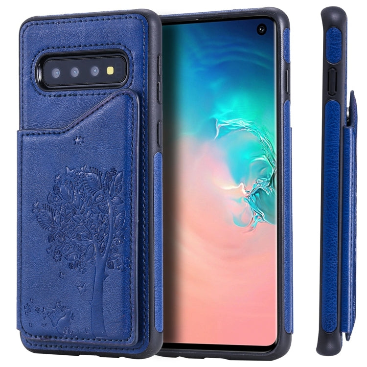 Cat Tree Embossing Pattern Shockproof Protective Case with Card Slots & Photo Frame, For Galaxy S8, For Galaxy S8+, For Galaxy S9, For Galaxy S9+, For Galaxy S10 5G, For Galaxy S10e, For Galaxy S10, For Galaxy S10+
