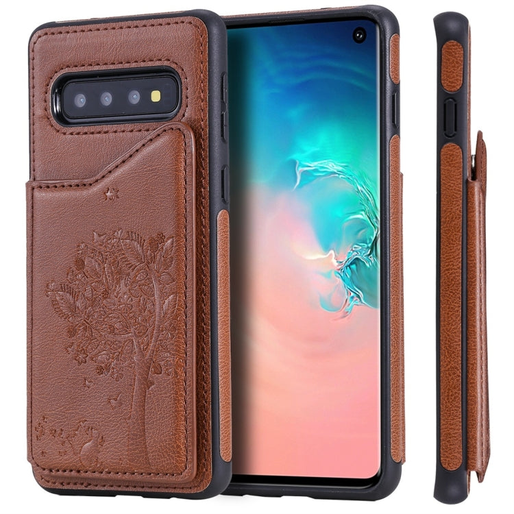 Cat Tree Embossing Pattern Shockproof Protective Case with Card Slots & Photo Frame, For Galaxy S8, For Galaxy S8+, For Galaxy S9, For Galaxy S9+, For Galaxy S10 5G, For Galaxy S10e, For Galaxy S10, For Galaxy S10+