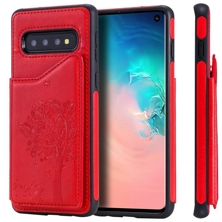 Cat Tree Embossing Pattern Shockproof Protective Case with Card Slots & Photo Frame, For Galaxy S8, For Galaxy S8+, For Galaxy S9, For Galaxy S9+, For Galaxy S10 5G, For Galaxy S10e, For Galaxy S10, For Galaxy S10+