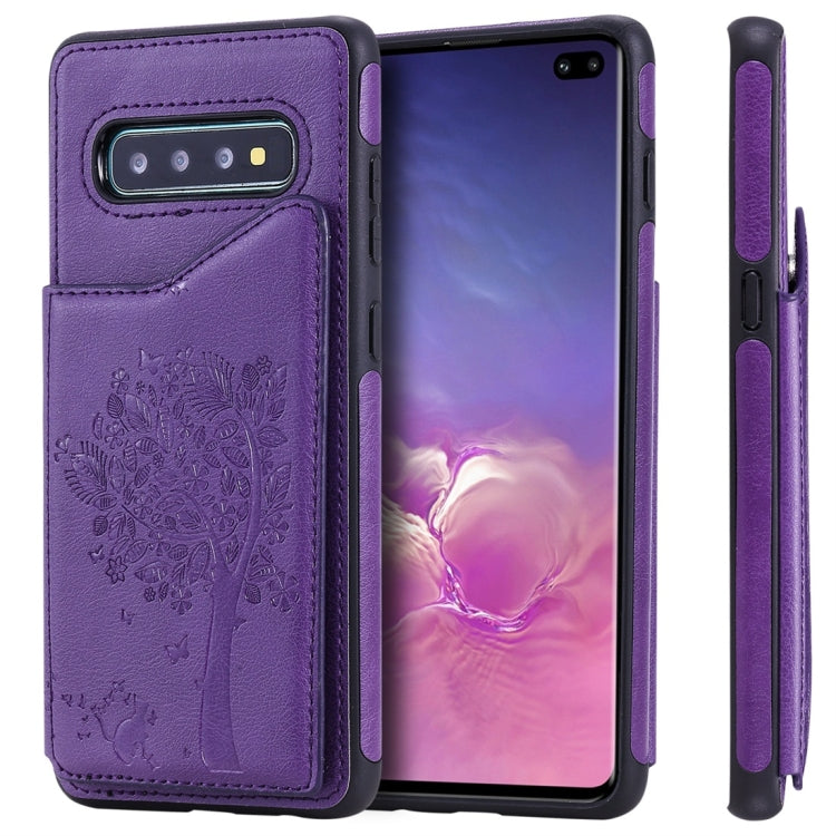 Cat Tree Embossing Pattern Shockproof Protective Case with Card Slots & Photo Frame, For Galaxy S8, For Galaxy S8+, For Galaxy S9, For Galaxy S9+, For Galaxy S10 5G, For Galaxy S10e, For Galaxy S10, For Galaxy S10+