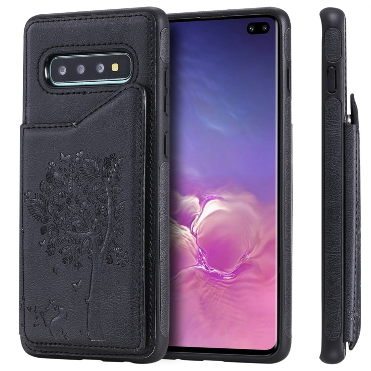 Cat Tree Embossing Pattern Shockproof Protective Case with Card Slots & Photo Frame, For Galaxy S8, For Galaxy S8+, For Galaxy S9, For Galaxy S9+, For Galaxy S10 5G, For Galaxy S10e, For Galaxy S10, For Galaxy S10+