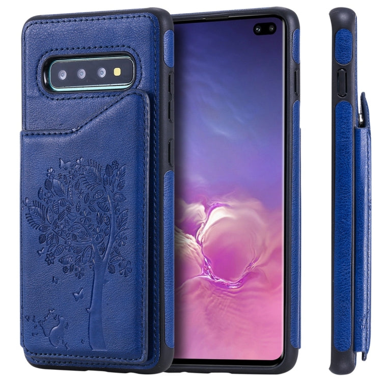 Cat Tree Embossing Pattern Shockproof Protective Case with Card Slots & Photo Frame, For Galaxy S8, For Galaxy S8+, For Galaxy S9, For Galaxy S9+, For Galaxy S10 5G, For Galaxy S10e, For Galaxy S10, For Galaxy S10+