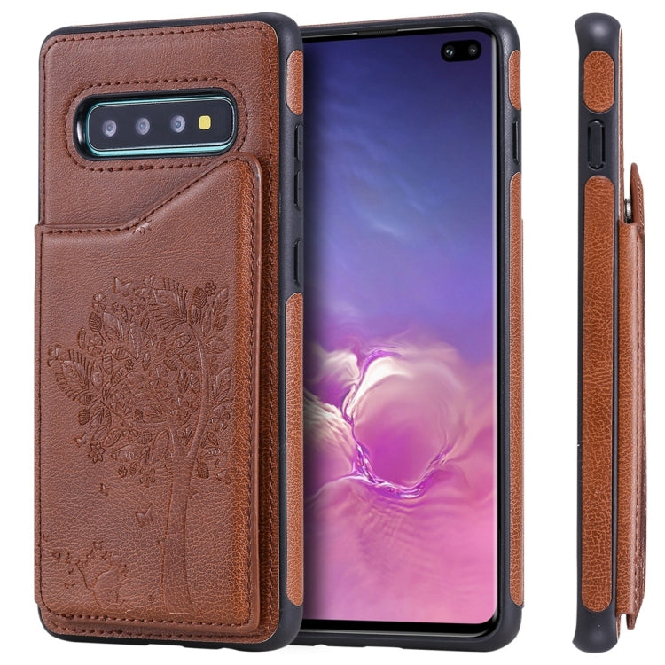 Cat Tree Embossing Pattern Shockproof Protective Case with Card Slots & Photo Frame, For Galaxy S8, For Galaxy S8+, For Galaxy S9, For Galaxy S9+, For Galaxy S10 5G, For Galaxy S10e, For Galaxy S10, For Galaxy S10+