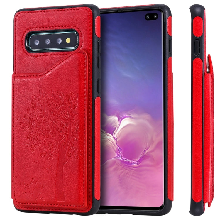 Cat Tree Embossing Pattern Shockproof Protective Case with Card Slots & Photo Frame, For Galaxy S8, For Galaxy S8+, For Galaxy S9, For Galaxy S9+, For Galaxy S10 5G, For Galaxy S10e, For Galaxy S10, For Galaxy S10+