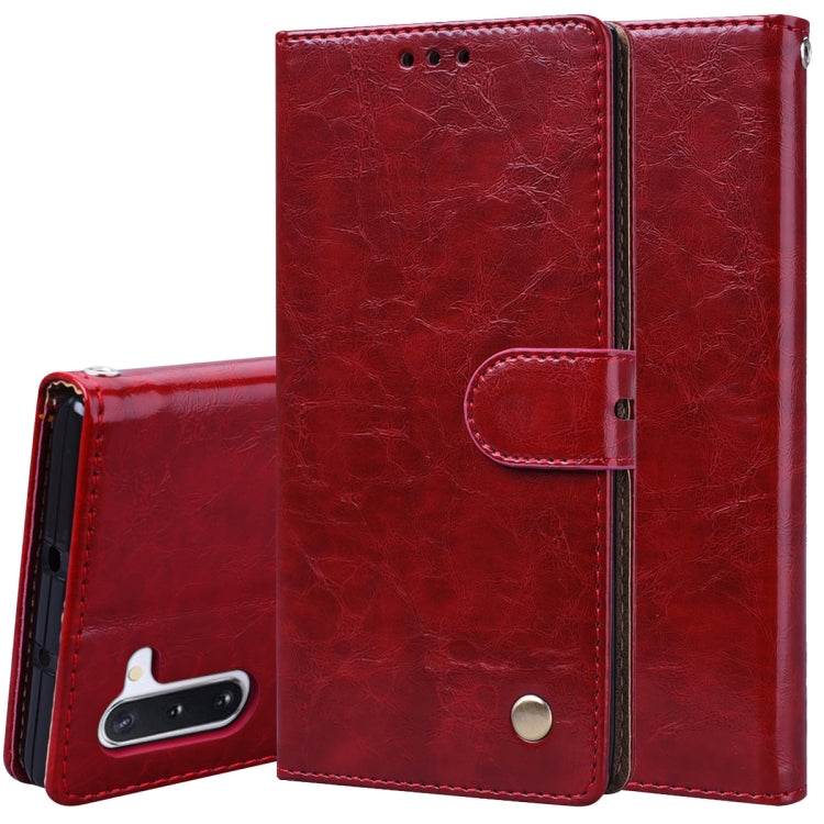 Business Style Oil Wax Texture Horizontal Flip Leather Case with Holder & Card Slots & Wallet, For Galaxy Note 10, For Galaxy Note 10 Pro / Note 10+