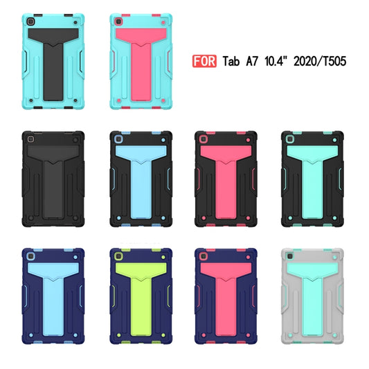 T-shaped Bracket Contrast Color Shockproof PC + Silicone Protective Case