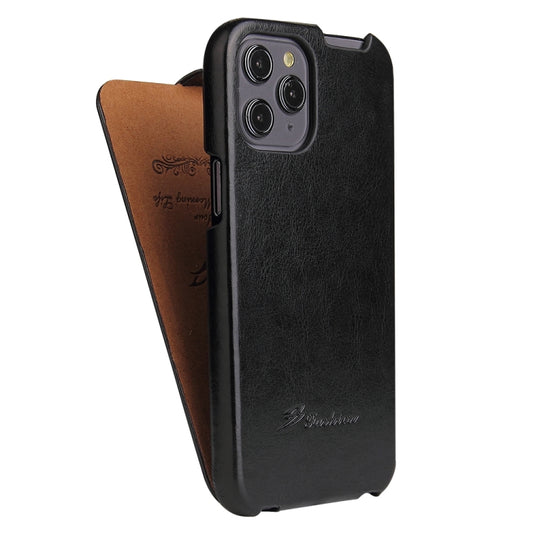 Fierre Shann Retro Oil Wax Texture Vertical Flip PU Leather Case