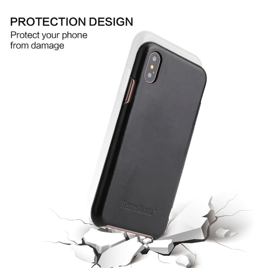 Fierre Shann Business Magnetic Horizontal Flip Genuine Leather Case