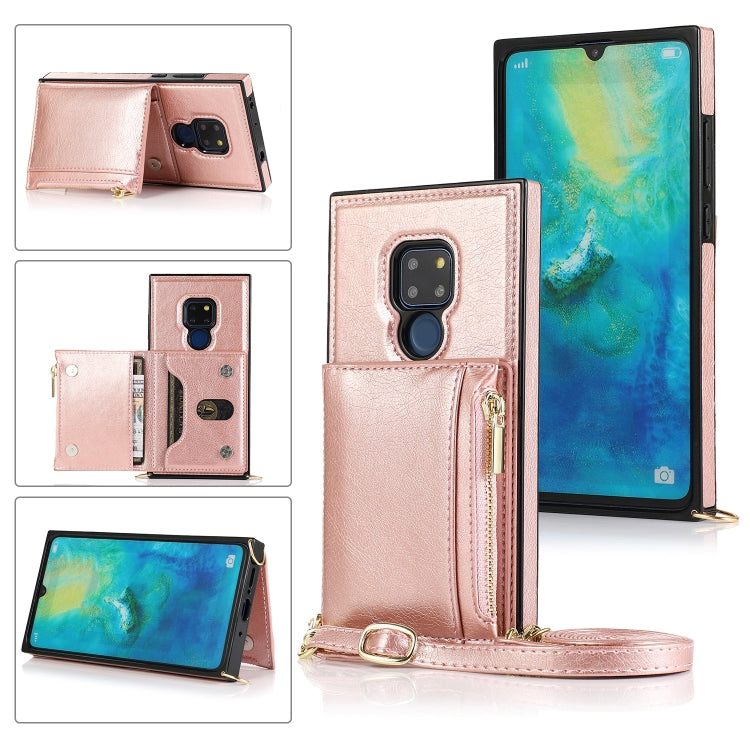 Square Zipper Wallet Bag TPU+PU Back Cover Case with Holder & Card Slots & Wallet & Cross-body Strap, For Huawei Mate 20, For Huawei Mate 20 Lite, For Huawei Mate 20 Pro, For Huawei Mate 30, For Huawei P30, For Huawei P30 Pro, For Huawei P30 Lite������...