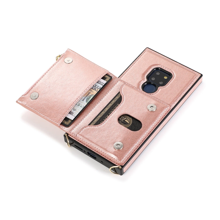 Square Zipper Wallet Bag TPU+PU Back Cover Case with Holder & Card Slots & Wallet & Cross-body Strap, For Huawei Mate 20, For Huawei Mate 20 Lite, For Huawei Mate 20 Pro, For Huawei Mate 30, For Huawei P30, For Huawei P30 Pro, For Huawei P30 Lite������...
