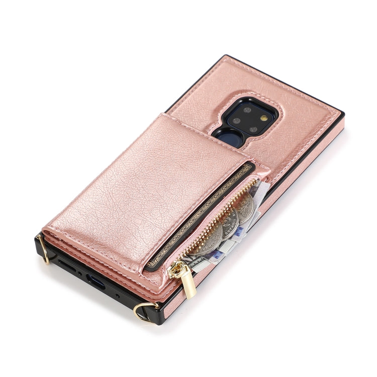 Square Zipper Wallet Bag TPU+PU Back Cover Case with Holder & Card Slots & Wallet & Cross-body Strap, For Huawei Mate 20, For Huawei Mate 20 Lite, For Huawei Mate 20 Pro, For Huawei Mate 30, For Huawei P30, For Huawei P30 Pro, For Huawei P30 Lite������...