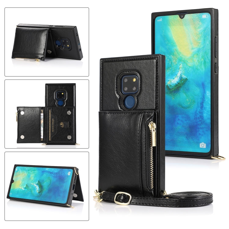 Square Zipper Wallet Bag TPU+PU Back Cover Case with Holder & Card Slots & Wallet & Cross-body Strap, For Huawei Mate 20, For Huawei Mate 20 Lite, For Huawei Mate 20 Pro, For Huawei Mate 30, For Huawei P30, For Huawei P30 Pro, For Huawei P30 Lite������...