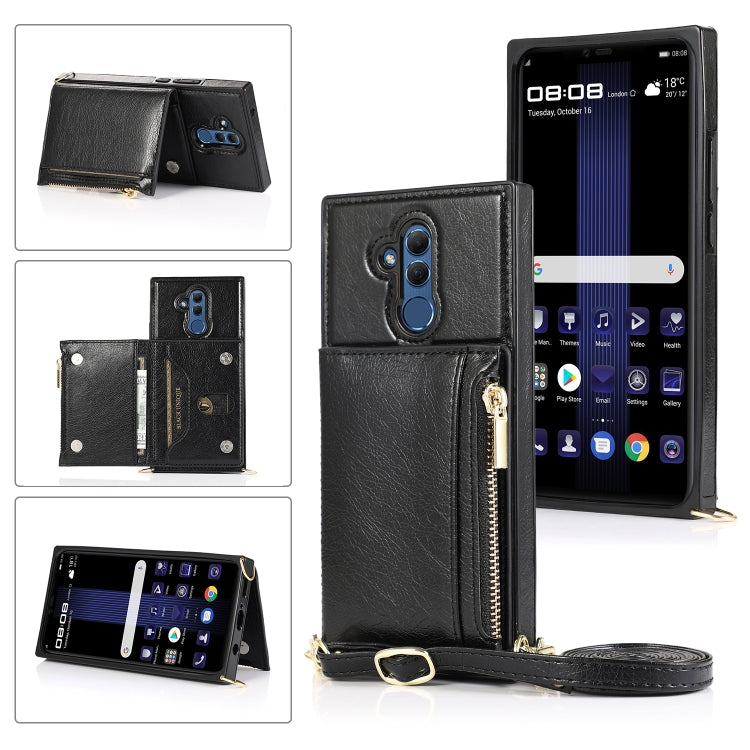 Square Zipper Wallet Bag TPU+PU Back Cover Case with Holder & Card Slots & Wallet & Cross-body Strap, For Huawei Mate 20, For Huawei Mate 20 Lite, For Huawei Mate 20 Pro, For Huawei Mate 30, For Huawei P30, For Huawei P30 Pro, For Huawei P30 Lite������...