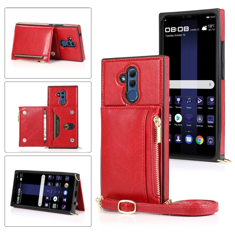 Square Zipper Wallet Bag TPU+PU Back Cover Case with Holder & Card Slots & Wallet & Cross-body Strap, For Huawei Mate 20, For Huawei Mate 20 Lite, For Huawei Mate 20 Pro, For Huawei Mate 30, For Huawei P30, For Huawei P30 Pro, For Huawei P30 Lite������...