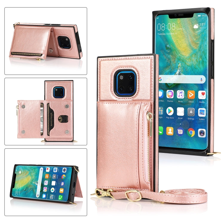 Square Zipper Wallet Bag TPU+PU Back Cover Case with Holder & Card Slots & Wallet & Cross-body Strap, For Huawei Mate 20, For Huawei Mate 20 Lite, For Huawei Mate 20 Pro, For Huawei Mate 30, For Huawei P30, For Huawei P30 Pro, For Huawei P30 Lite������...