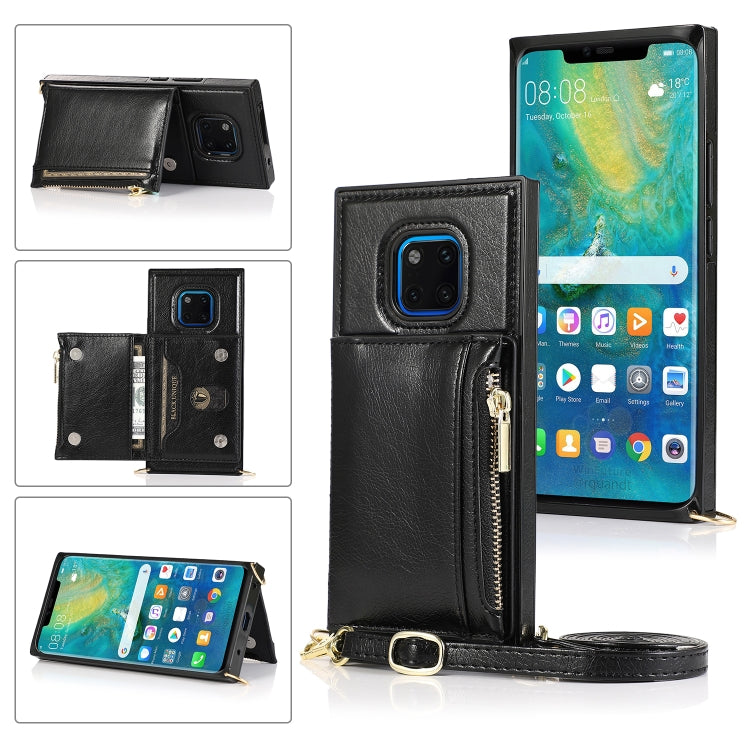 Square Zipper Wallet Bag TPU+PU Back Cover Case with Holder & Card Slots & Wallet & Cross-body Strap, For Huawei Mate 20, For Huawei Mate 20 Lite, For Huawei Mate 20 Pro, For Huawei Mate 30, For Huawei P30, For Huawei P30 Pro, For Huawei P30 Lite������...