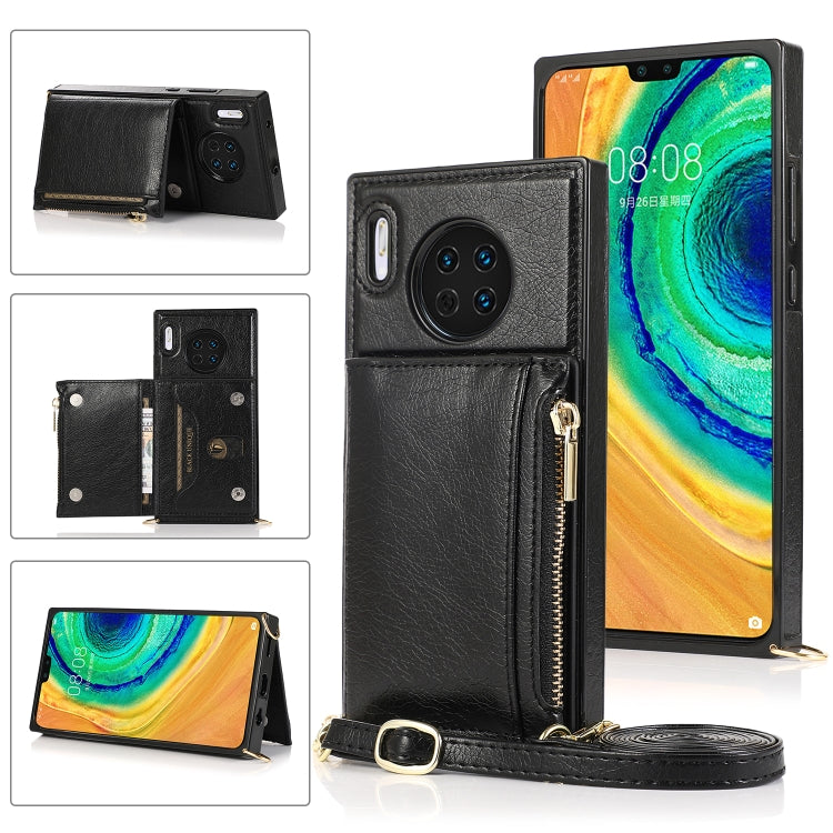 Square Zipper Wallet Bag TPU+PU Back Cover Case with Holder & Card Slots & Wallet & Cross-body Strap, For Huawei Mate 20, For Huawei Mate 20 Lite, For Huawei Mate 20 Pro, For Huawei Mate 30, For Huawei P30, For Huawei P30 Pro, For Huawei P30 Lite������...