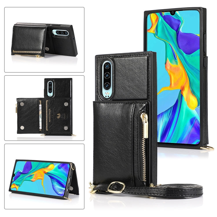Square Zipper Wallet Bag TPU+PU Back Cover Case with Holder & Card Slots & Wallet & Cross-body Strap, For Huawei Mate 20, For Huawei Mate 20 Lite, For Huawei Mate 20 Pro, For Huawei Mate 30, For Huawei P30, For Huawei P30 Pro, For Huawei P30 Lite������...